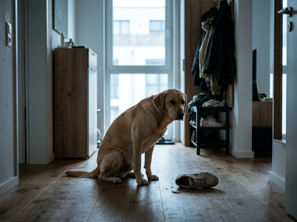 Hund allein zu Hause